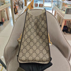 Gucci Padlock Tote Bag GG Supreme Canvas White Leather Gold Hardware