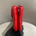 Miu Miu Matelassé Handbag Red Leather Silver Hardware