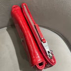 Miu Miu Matelassé Handbag Red Leather Silver Hardware