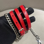 Miu Miu Matelassé Handbag Red Leather Silver Hardware