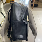 Fendi 7VZ042 Bugs Backpack Black Nylon Leather Gold Hardware