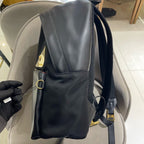 Fendi 7VZ042 Bugs Backpack Black Nylon Leather Gold Hardware