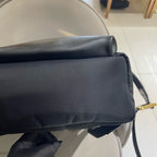 Fendi 7VZ042 Bugs Backpack Black Nylon Leather Gold Hardware