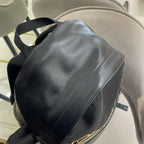 Fendi 7VZ042 Bugs Backpack Black Nylon Leather Gold Hardware