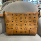 MCM MWSBSKM01 Shoulder Bag Cognac Visetos Canvas Gold Hardware
