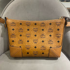 MCM MWSBSKM01 Shoulder Bag Cognac Visetos Canvas Gold Hardware