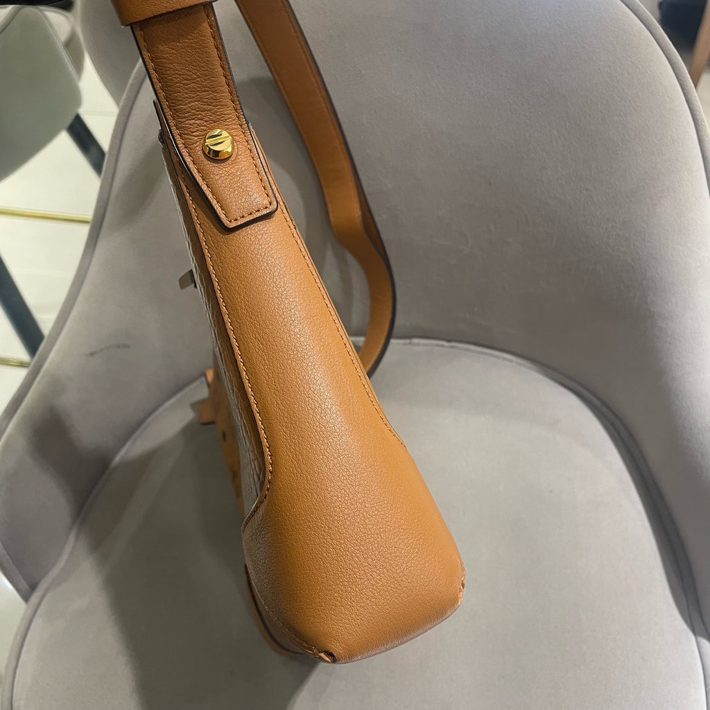 MCM MWSBSKM01 Shoulder Bag Cognac Visetos Canvas Gold Hardware