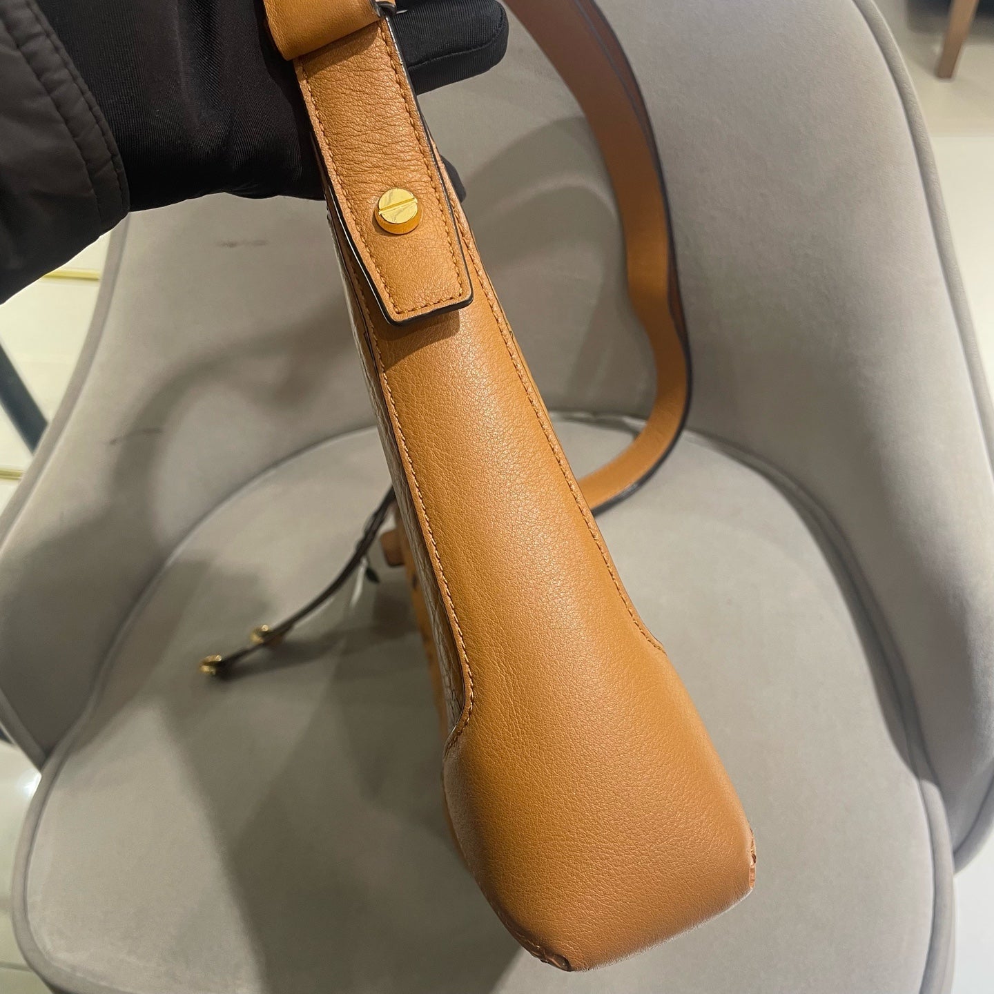MCM MWSBSKM01 Shoulder Bag Cognac Visetos Canvas Gold Hardware
