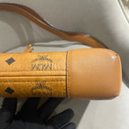MCM MWSBSKM01 Shoulder Bag Cognac Visetos Canvas Gold Hardware