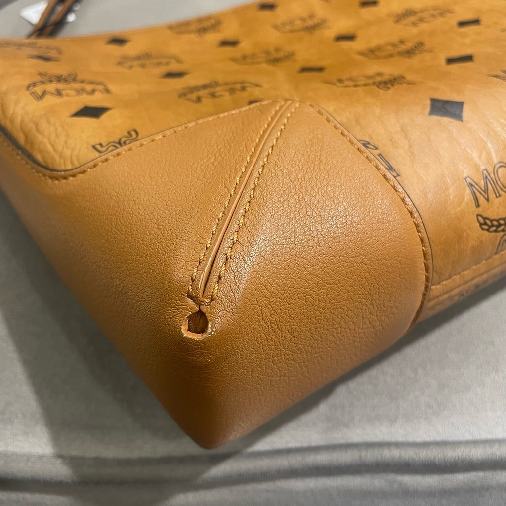 MCM MWSBSKM01 Shoulder Bag Cognac Visetos Canvas Gold Hardware