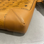 MCM MWSBSKM01 Shoulder Bag Cognac Visetos Canvas Gold Hardware