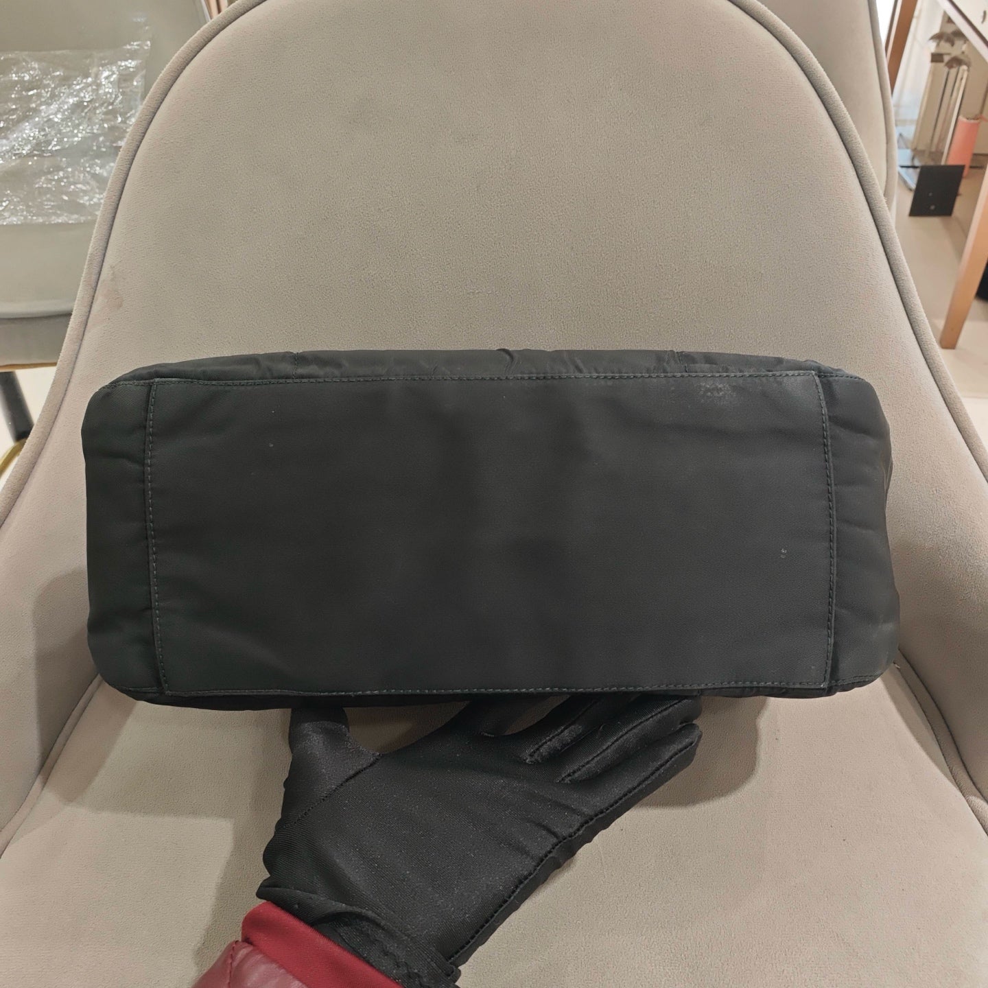 Prada Quilted Shoulder Bag Black Nylon Black Hardware