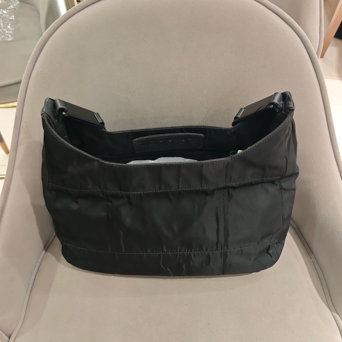 Prada Quilted Shoulder Bag Black Nylon Black Hardware