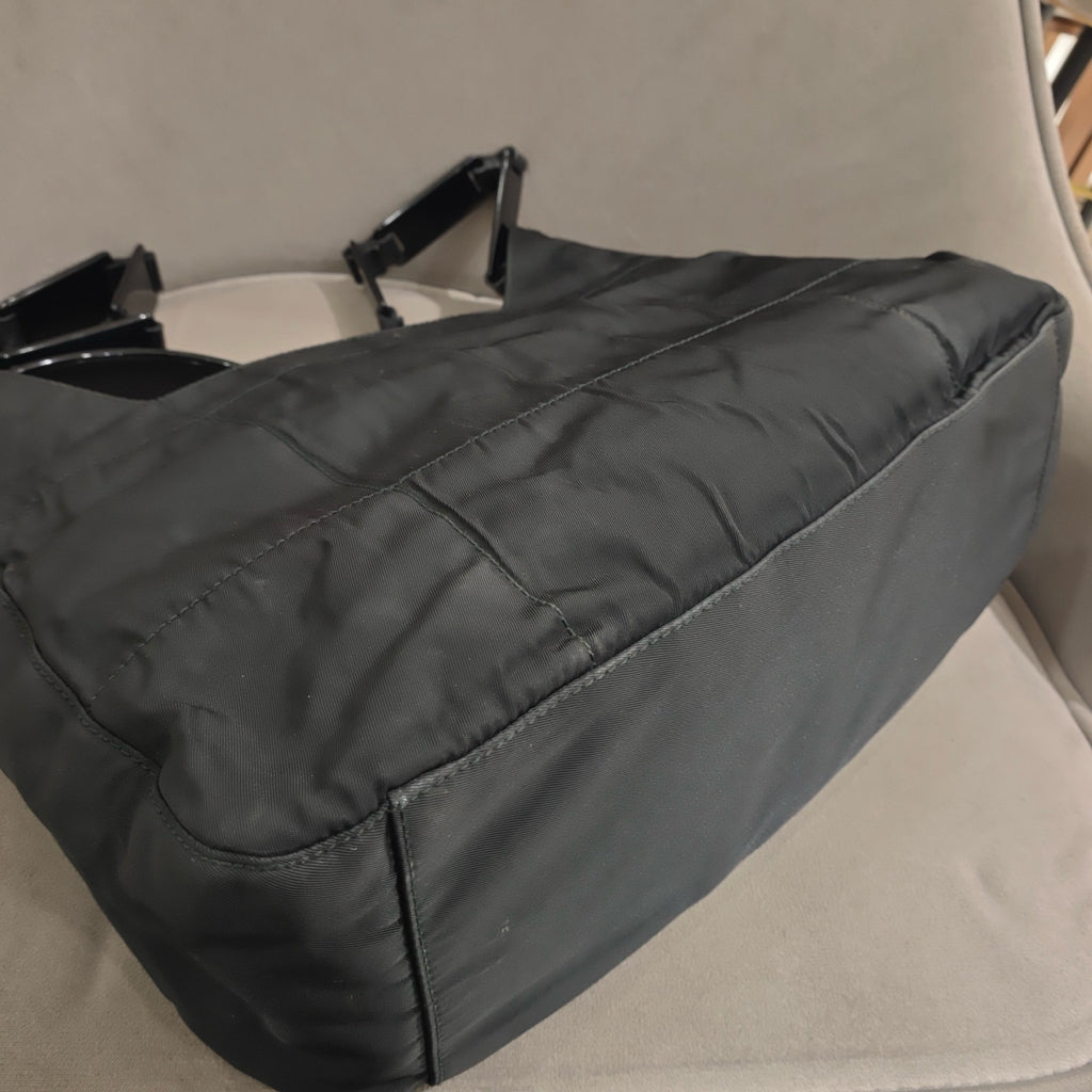 Prada Quilted Shoulder Bag Black Nylon Black Hardware