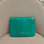 Bvlgari Serpenti Forever Shoulder Bag Deep Teal Leather Gold Hardware