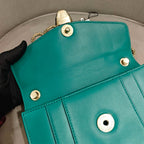 Bvlgari Serpenti Forever Shoulder Bag Deep Teal Leather Gold Hardware