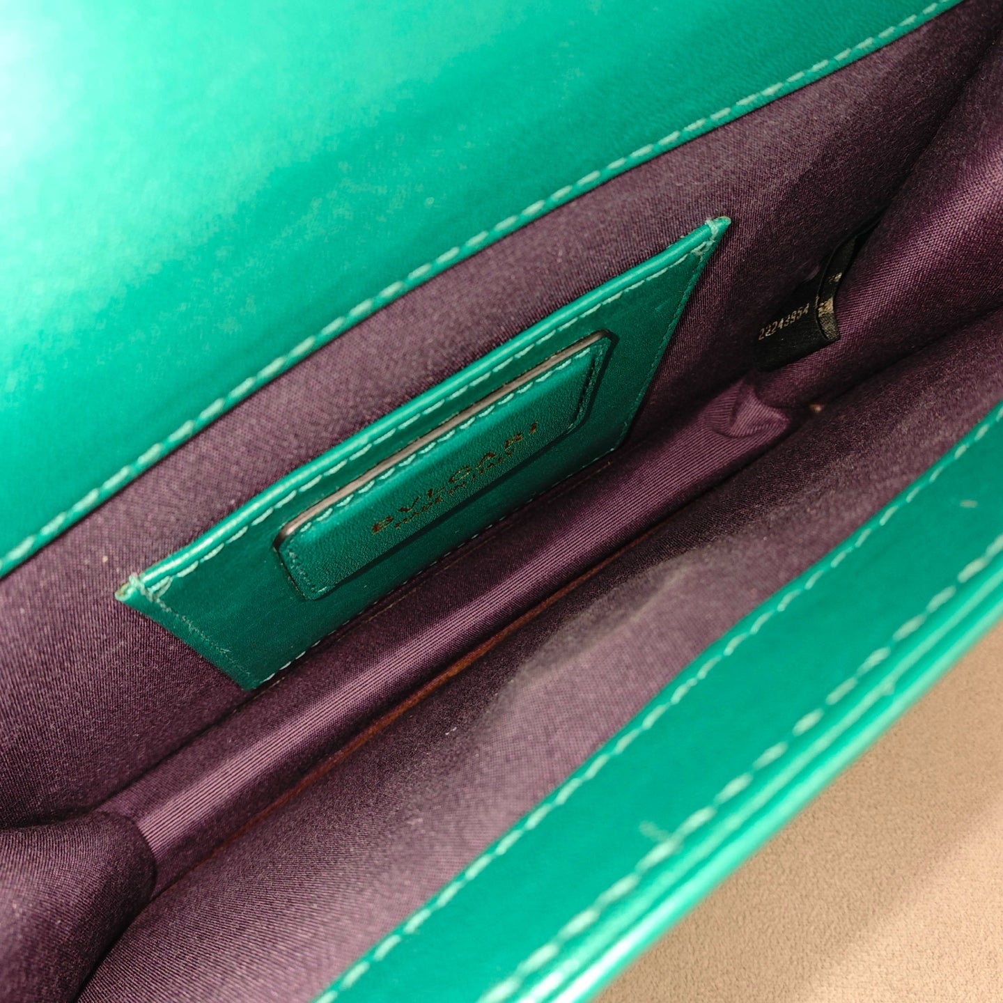 Bvlgari Serpenti Forever Shoulder Bag Deep Teal Leather Gold Hardware