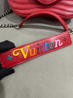 Louis Vuitton New Wave Shoulder Bag Red Quilted Leather Silver Hardware