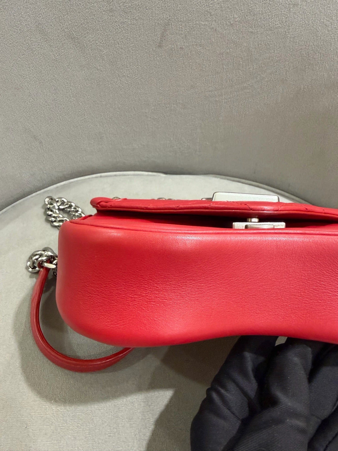 Louis Vuitton New Wave Shoulder Bag Red Quilted Leather Silver Hardware