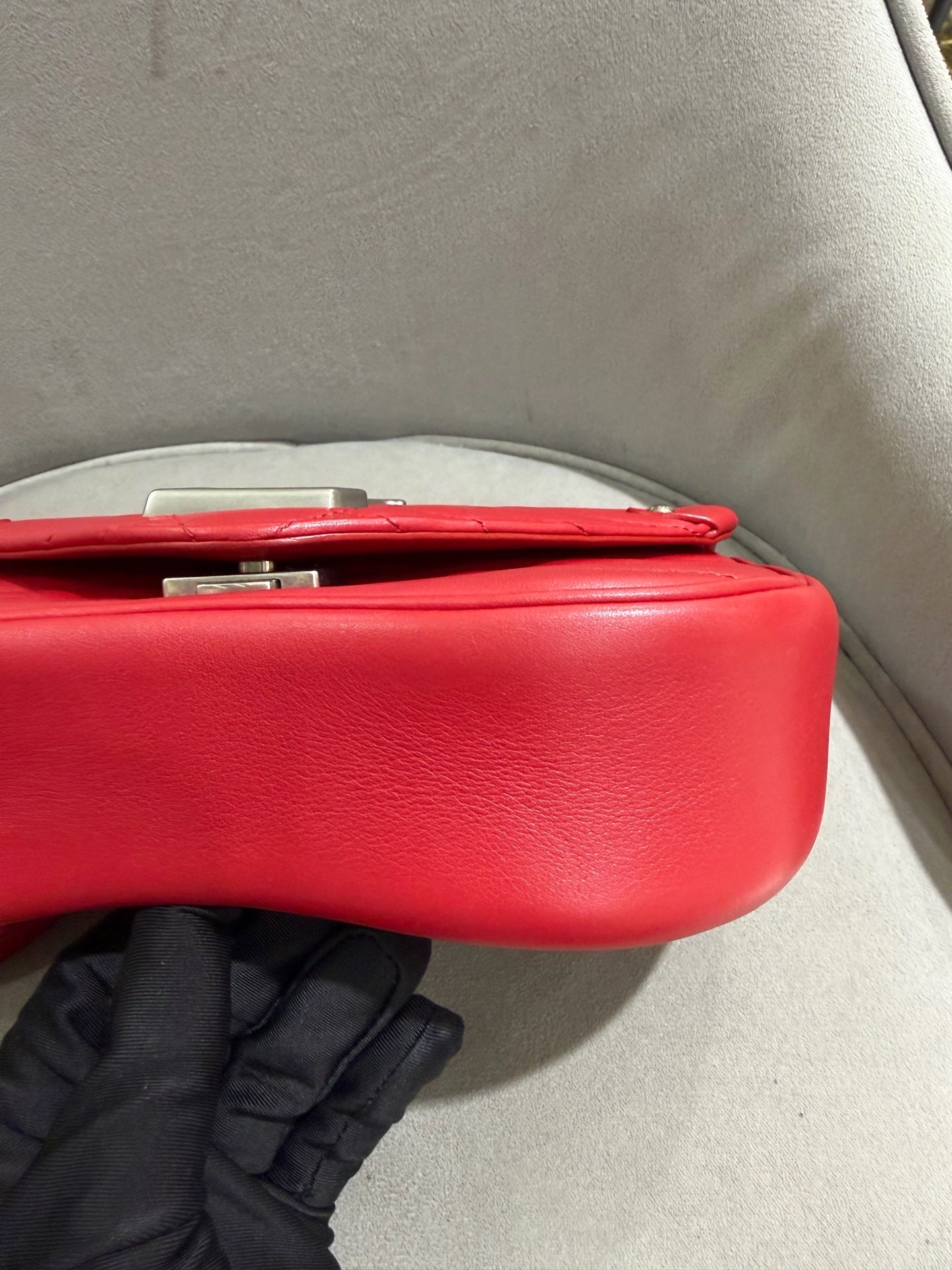 Louis Vuitton New Wave Shoulder Bag Red Quilted Leather Silver Hardware