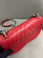 Louis Vuitton New Wave Shoulder Bag Red Quilted Leather Silver Hardware