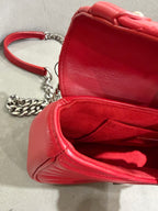 Louis Vuitton New Wave Shoulder Bag Red Quilted Leather Silver Hardware