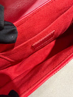 Louis Vuitton New Wave Shoulder Bag Red Quilted Leather Silver Hardware