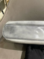 Prada Crystal-Embellished Clutch Bag Metallic Silver Leather Silver Hardware