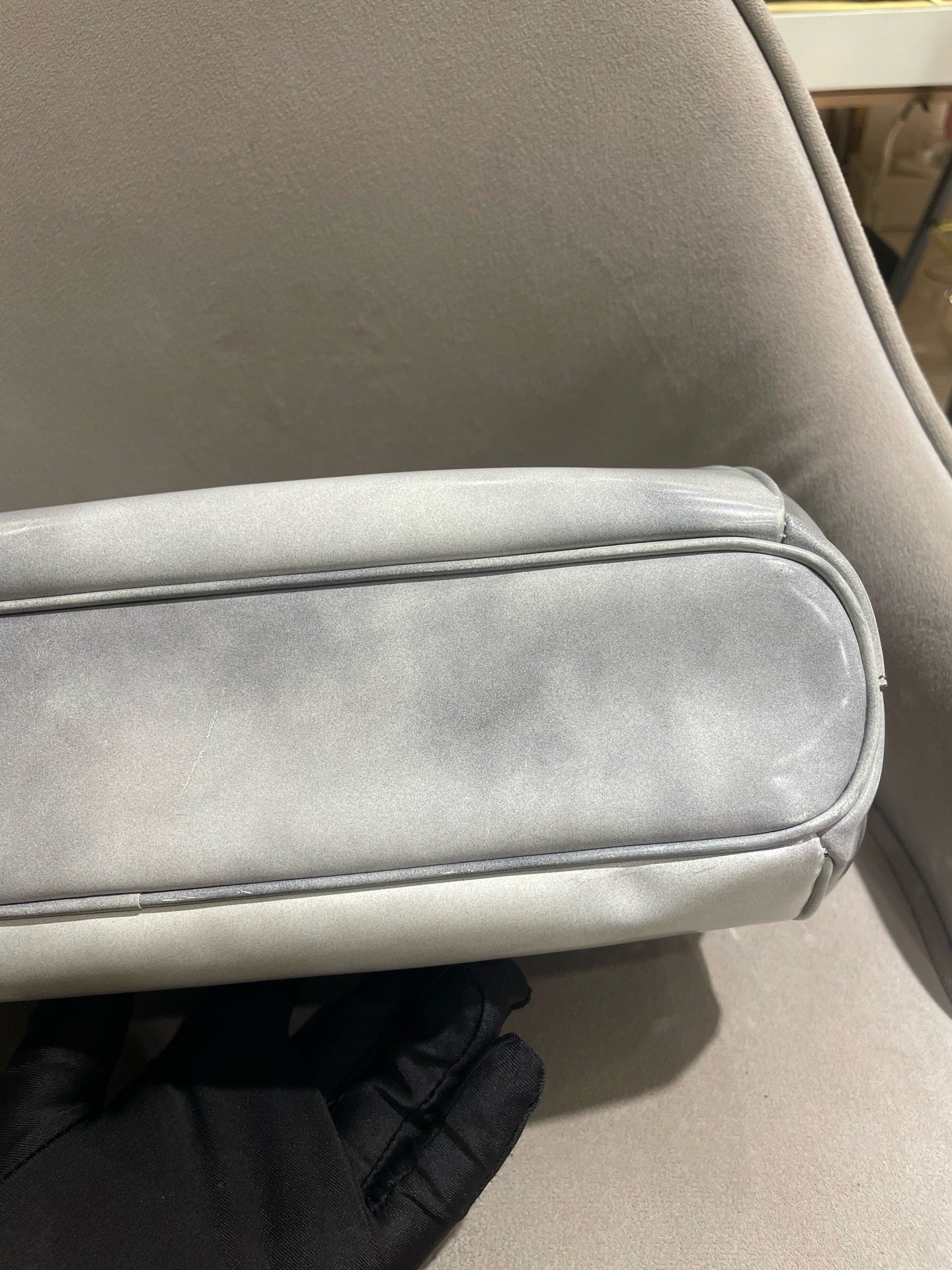 Prada Crystal-Embellished Clutch Bag Metallic Silver Leather Silver Hardware