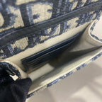 Dior Saddle Phone Holder Bag Beige/Navy Oblique Canvas Gold Hardware
