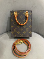 Louis Vuitton Petit Sac Plat Handbag Monogram Canvas Gold Hardware