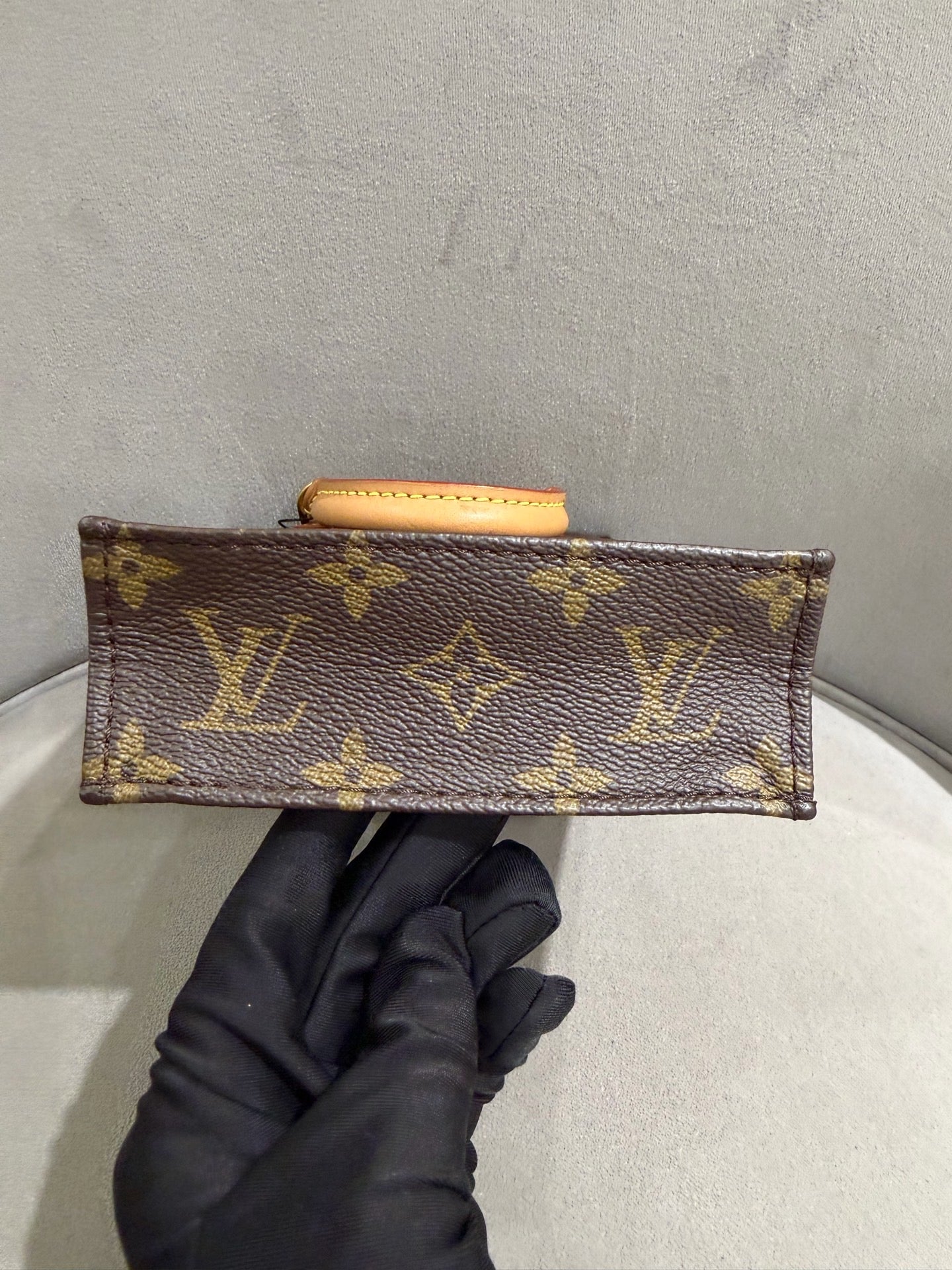 Louis Vuitton Petit Sac Plat Handbag Monogram Canvas Gold Hardware