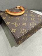 Louis Vuitton Petit Sac Plat Handbag Monogram Canvas Gold Hardware