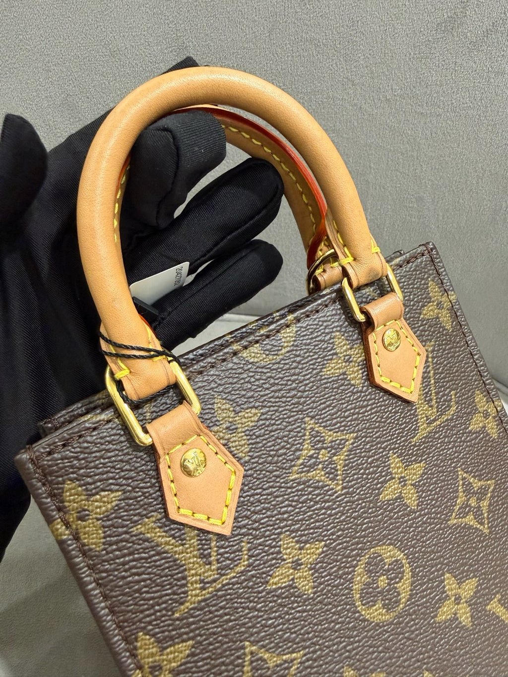 Louis Vuitton Petit Sac Plat Handbag Monogram Canvas Gold Hardware