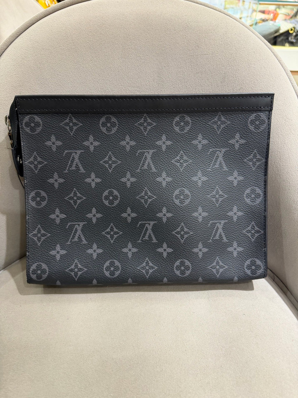 Louis Vuitton Toiletry Pouch Monogram Eclipse Canvas Silver Hardware