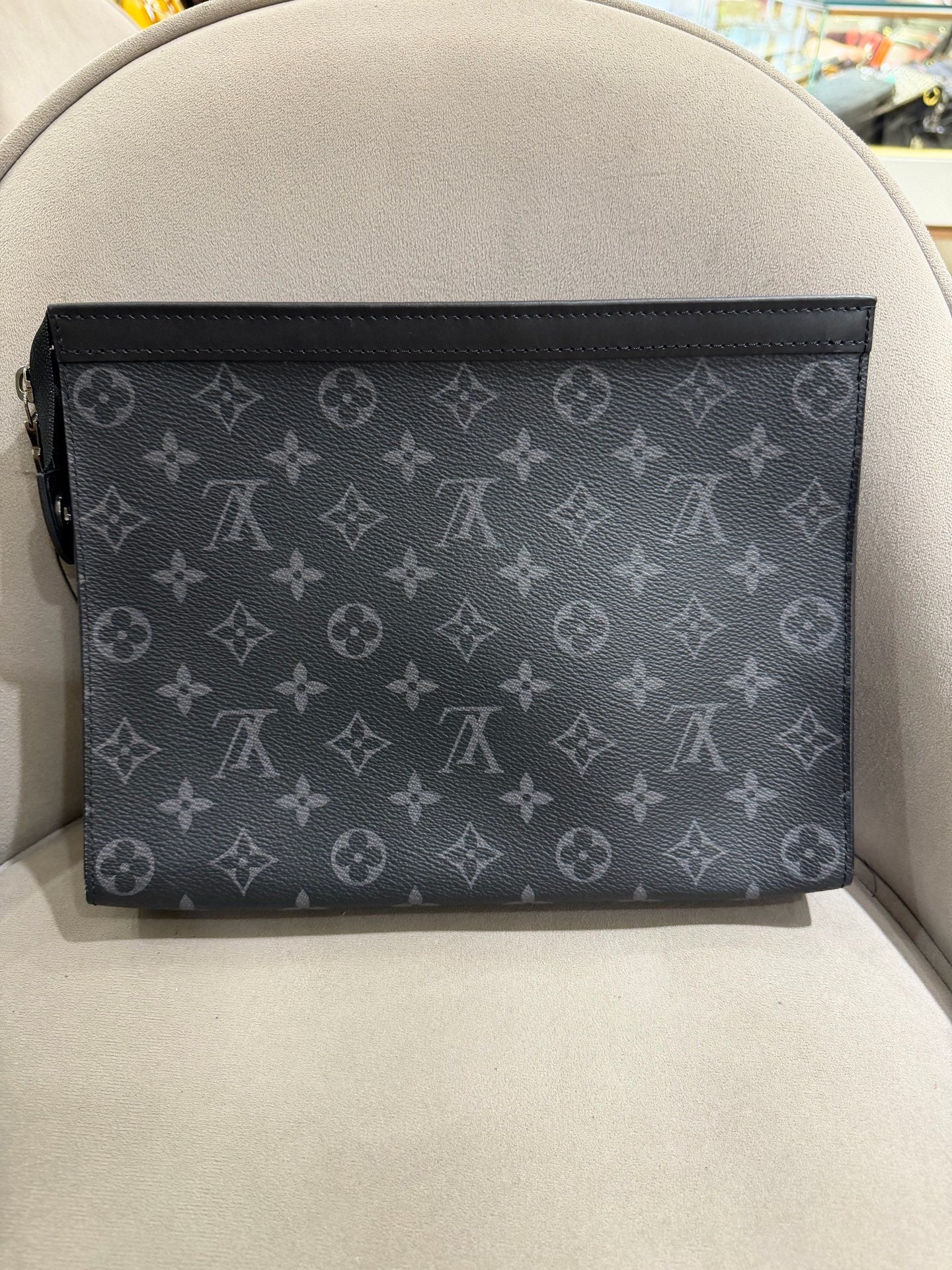 Louis Vuitton Toiletry Pouch Monogram Eclipse Canvas Silver Hardware