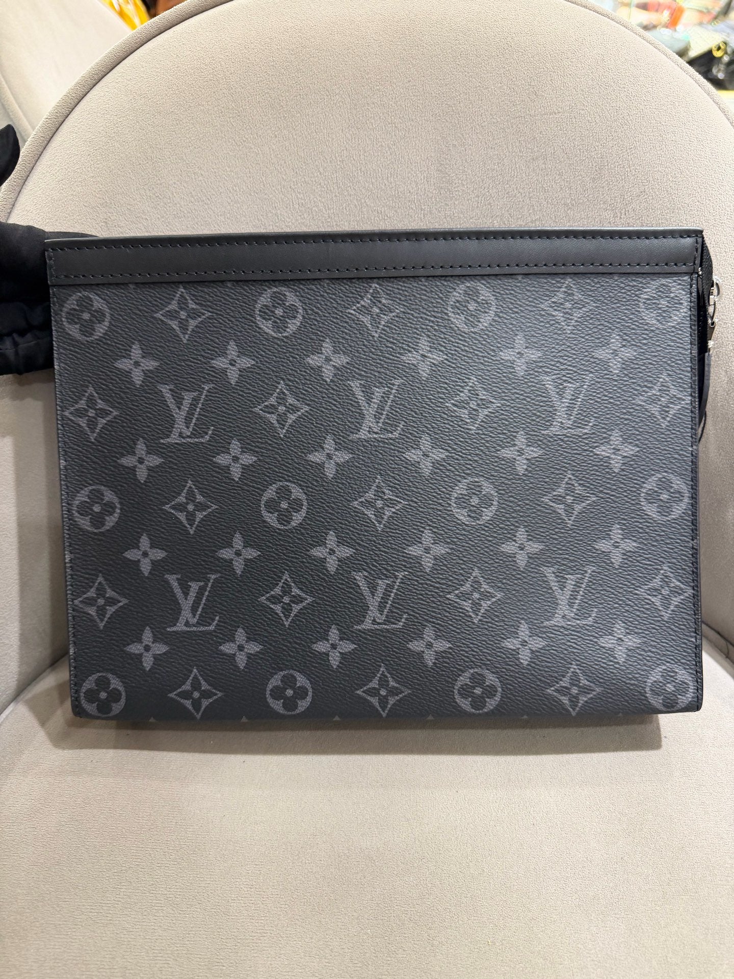 Louis Vuitton Toiletry Pouch Monogram Eclipse Canvas Silver Hardware
