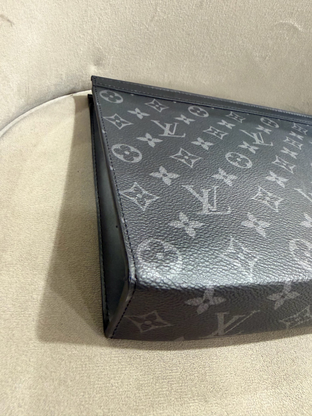 Louis Vuitton Toiletry Pouch Monogram Eclipse Canvas Silver Hardware