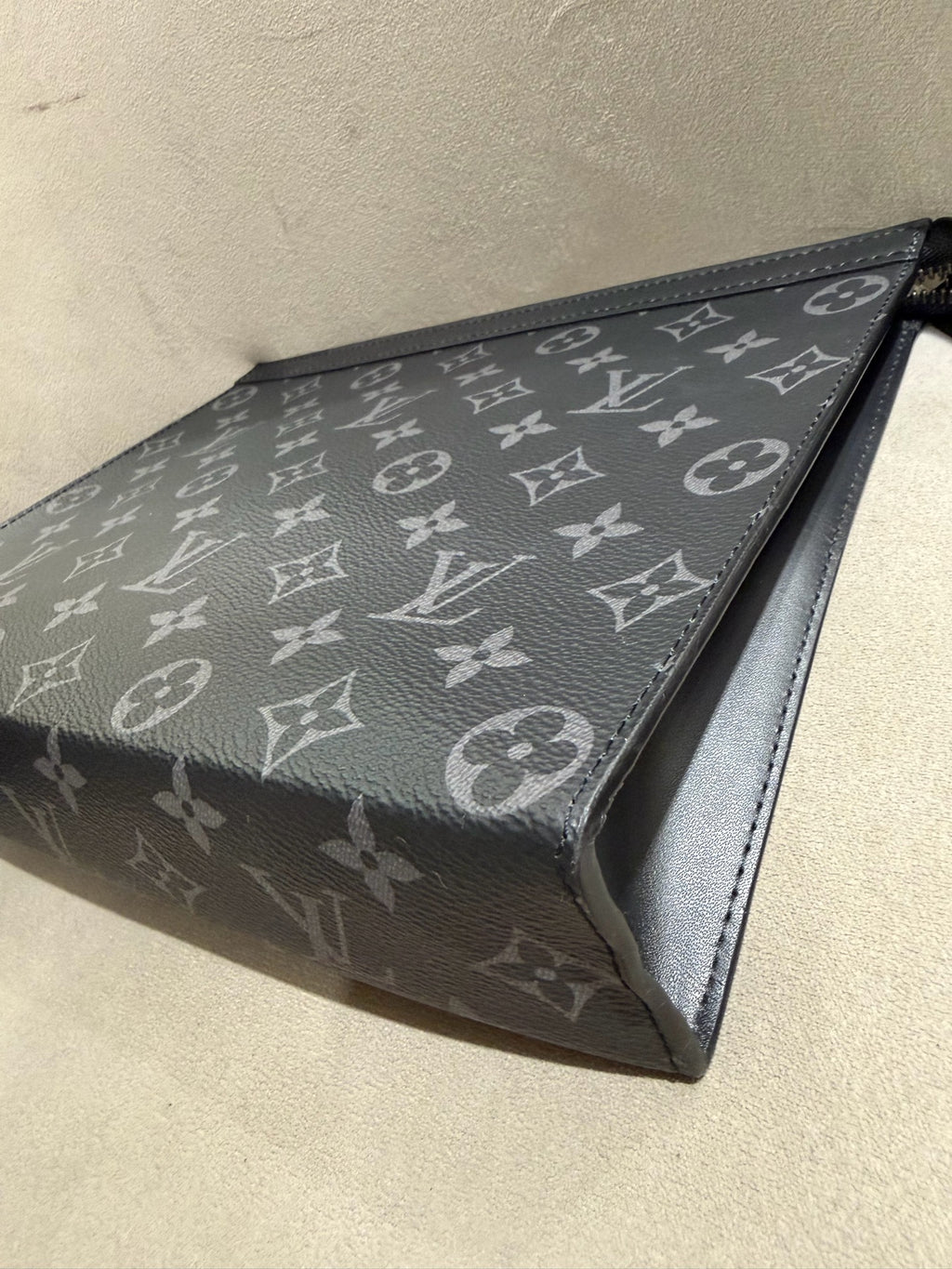 Louis Vuitton Toiletry Pouch Monogram Eclipse Canvas Silver Hardware