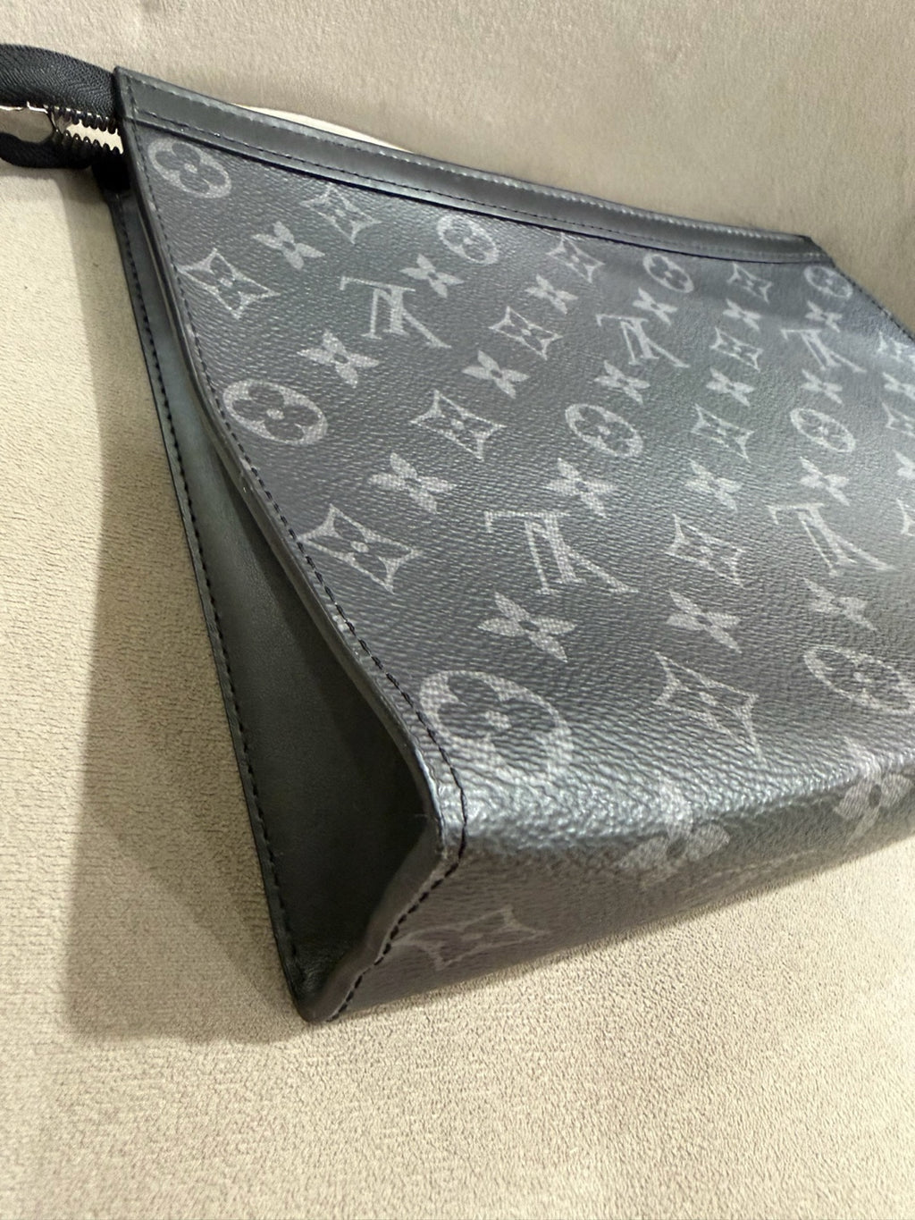 Louis Vuitton Toiletry Pouch Monogram Eclipse Canvas Silver Hardware