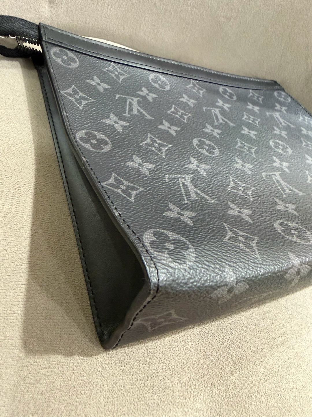 Louis Vuitton Toiletry Pouch Monogram Eclipse Canvas Silver Hardware