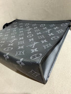 Louis Vuitton Toiletry Pouch Monogram Eclipse Canvas Silver Hardware