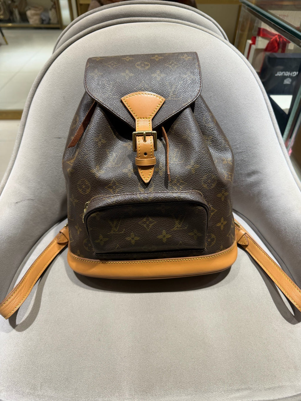 Louis Vuitton Montsouris Backpack Monogram Canvas Gold Hardware