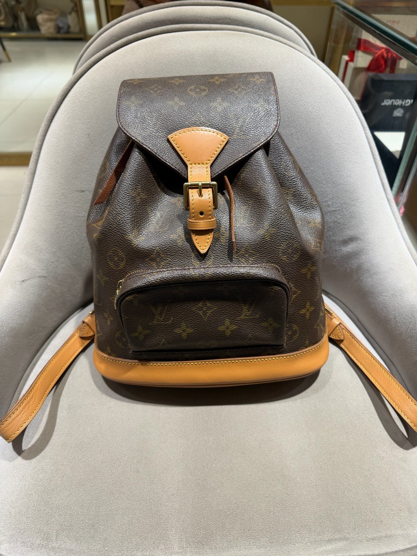 Louis Vuitton Montsouris Backpack Monogram Canvas Gold Hardware