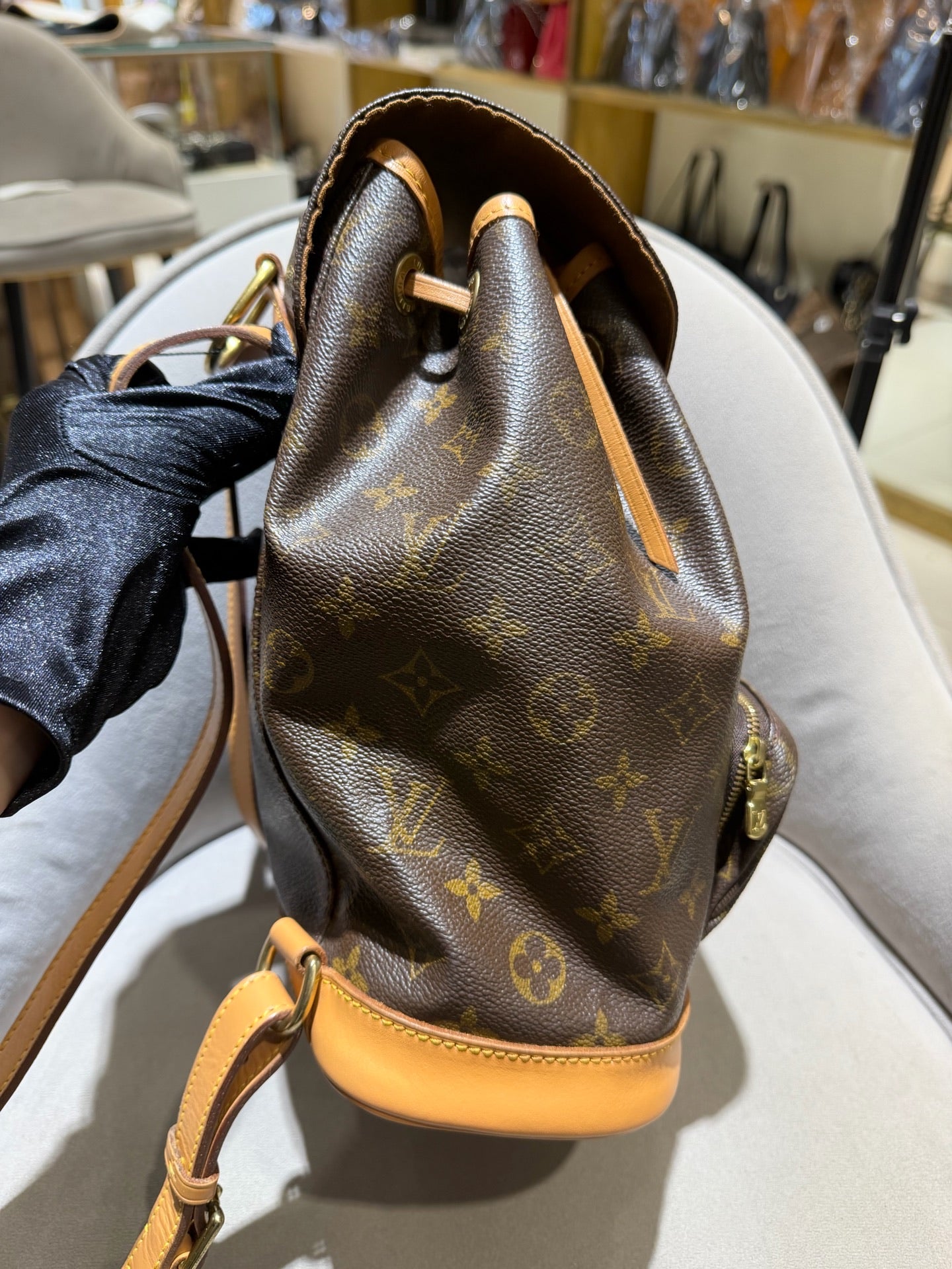 Louis Vuitton Montsouris Backpack Monogram Canvas Gold Hardware