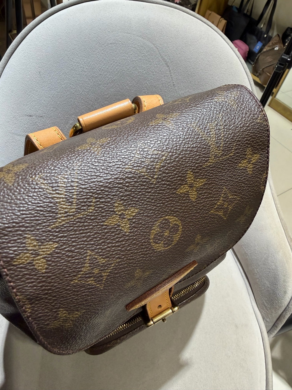 Louis Vuitton Montsouris Backpack Monogram Canvas Gold Hardware