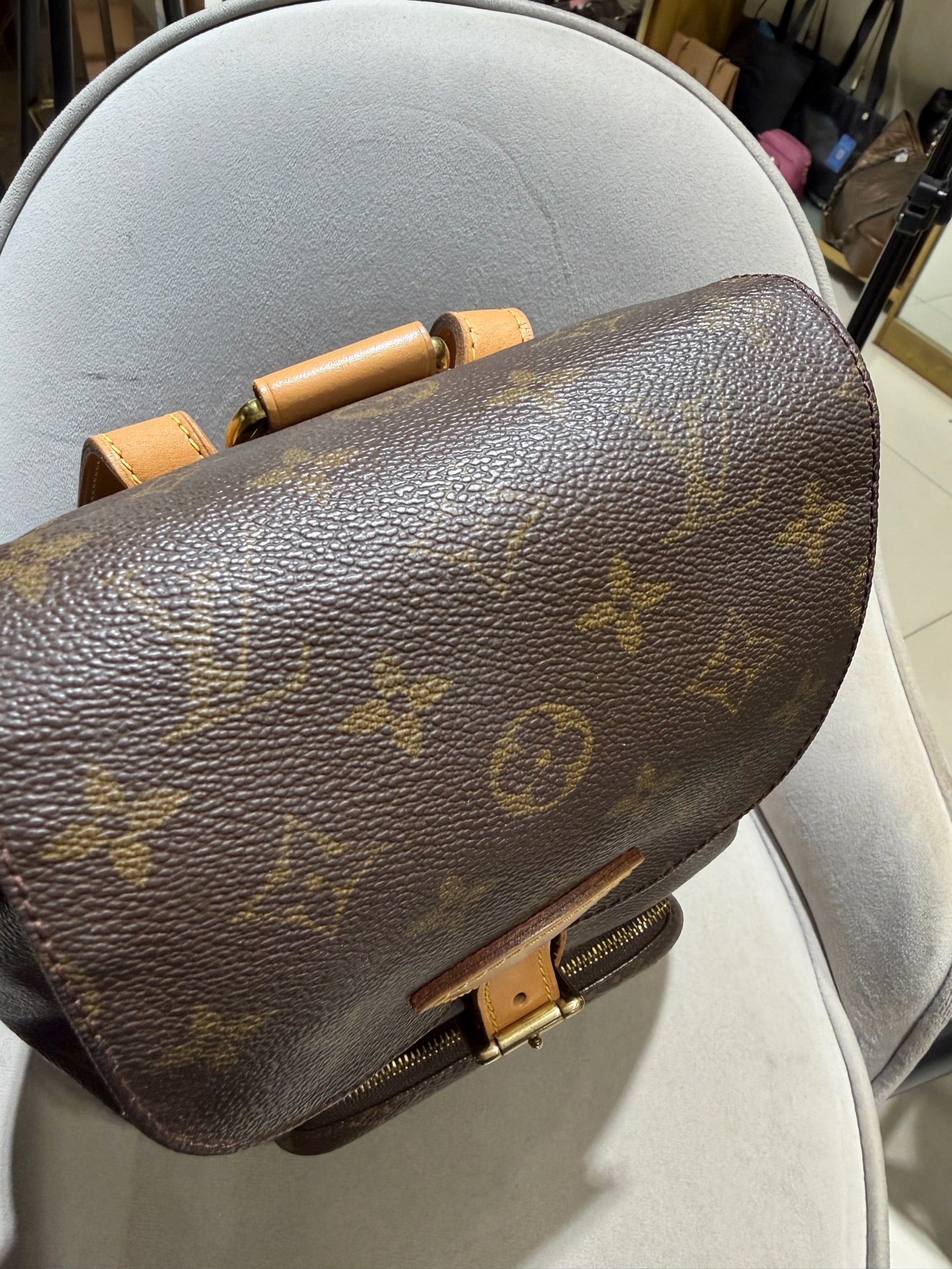 Louis Vuitton Montsouris Backpack Monogram Canvas Gold Hardware