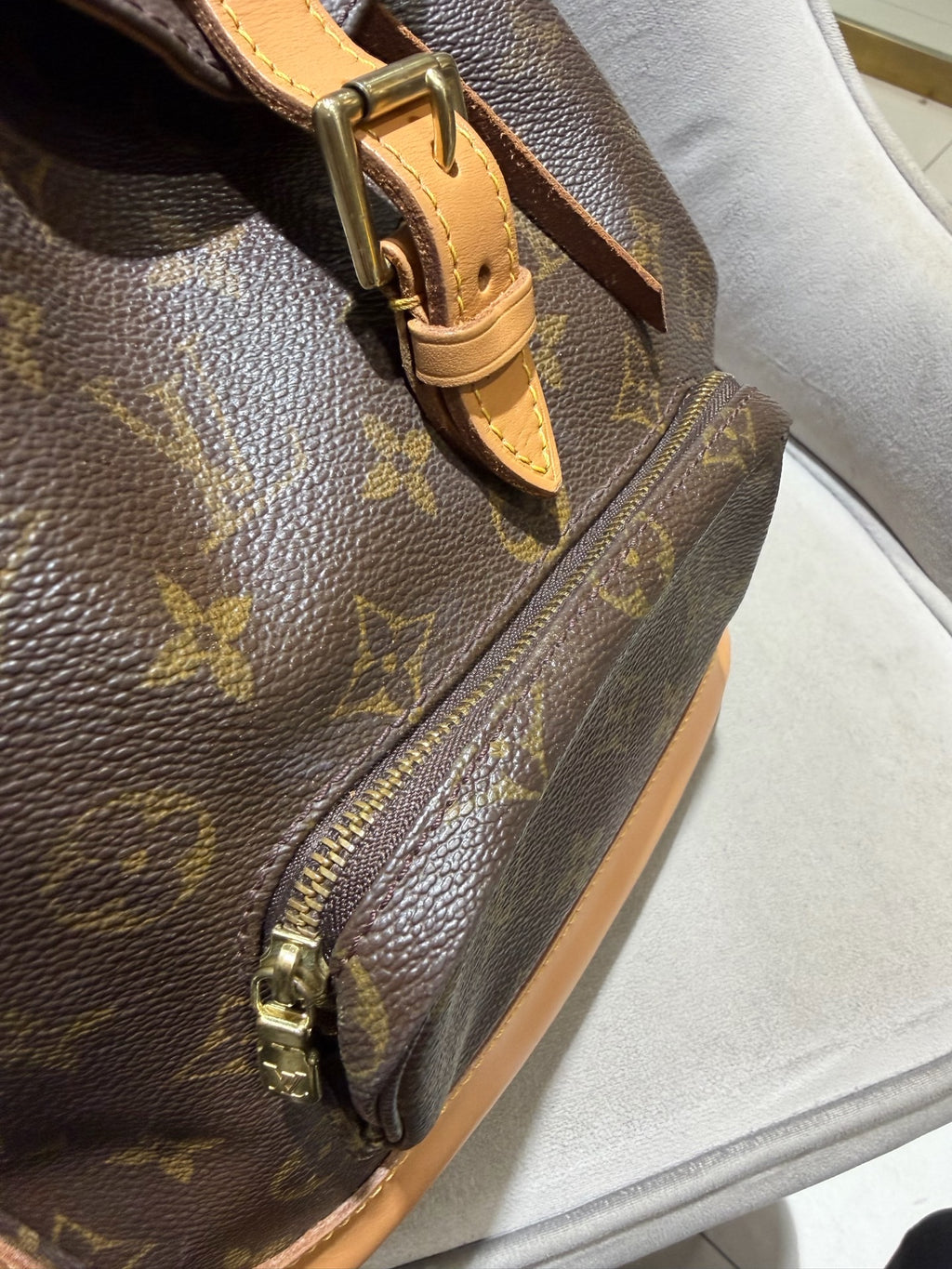 Louis Vuitton Montsouris Backpack Monogram Canvas Gold Hardware