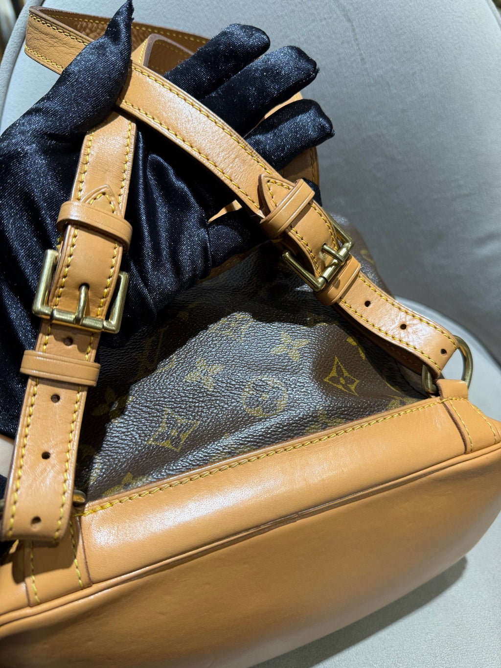 Louis Vuitton Montsouris Backpack Monogram Canvas Gold Hardware