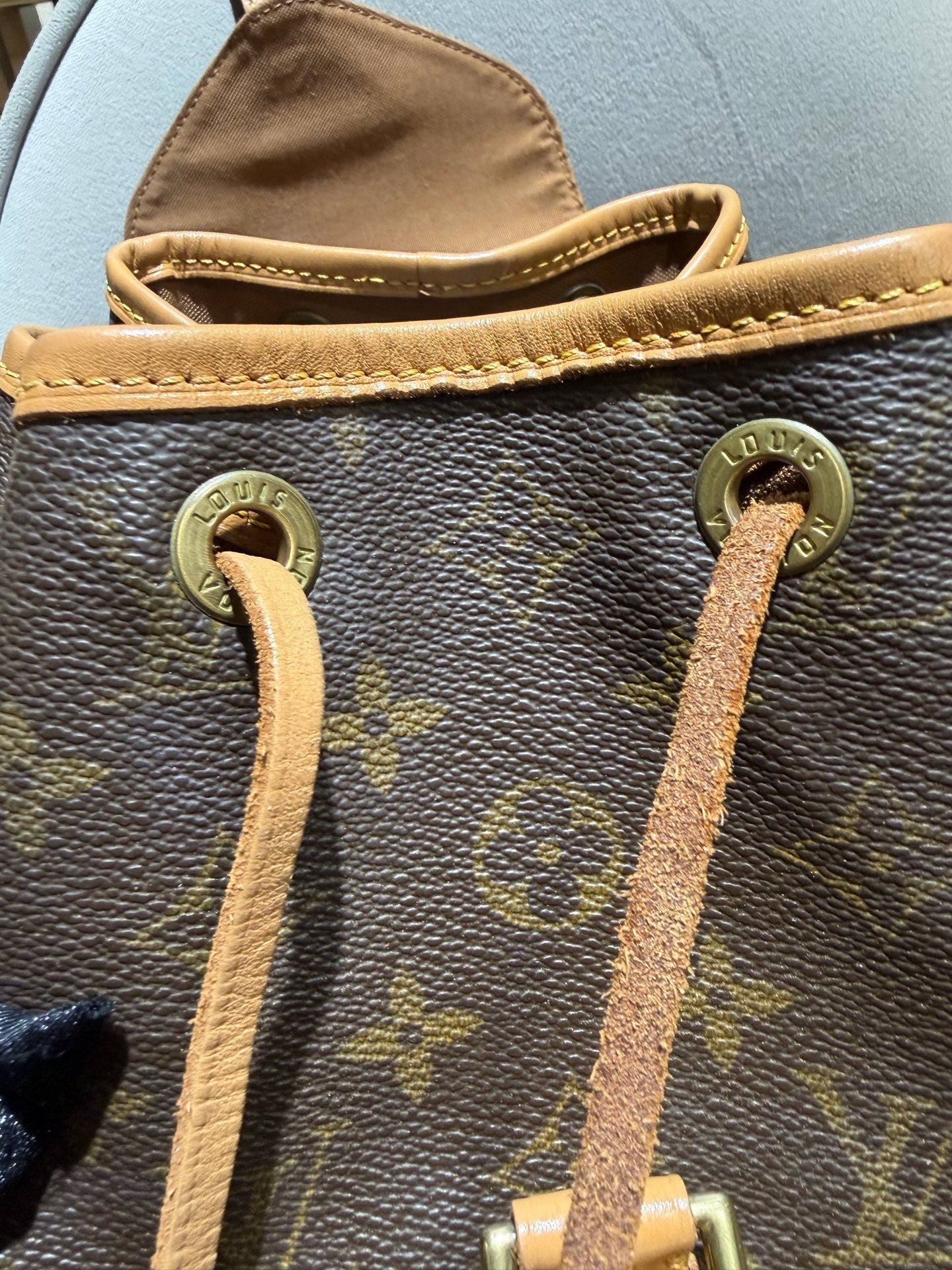 Louis Vuitton Montsouris Backpack Monogram Canvas Gold Hardware